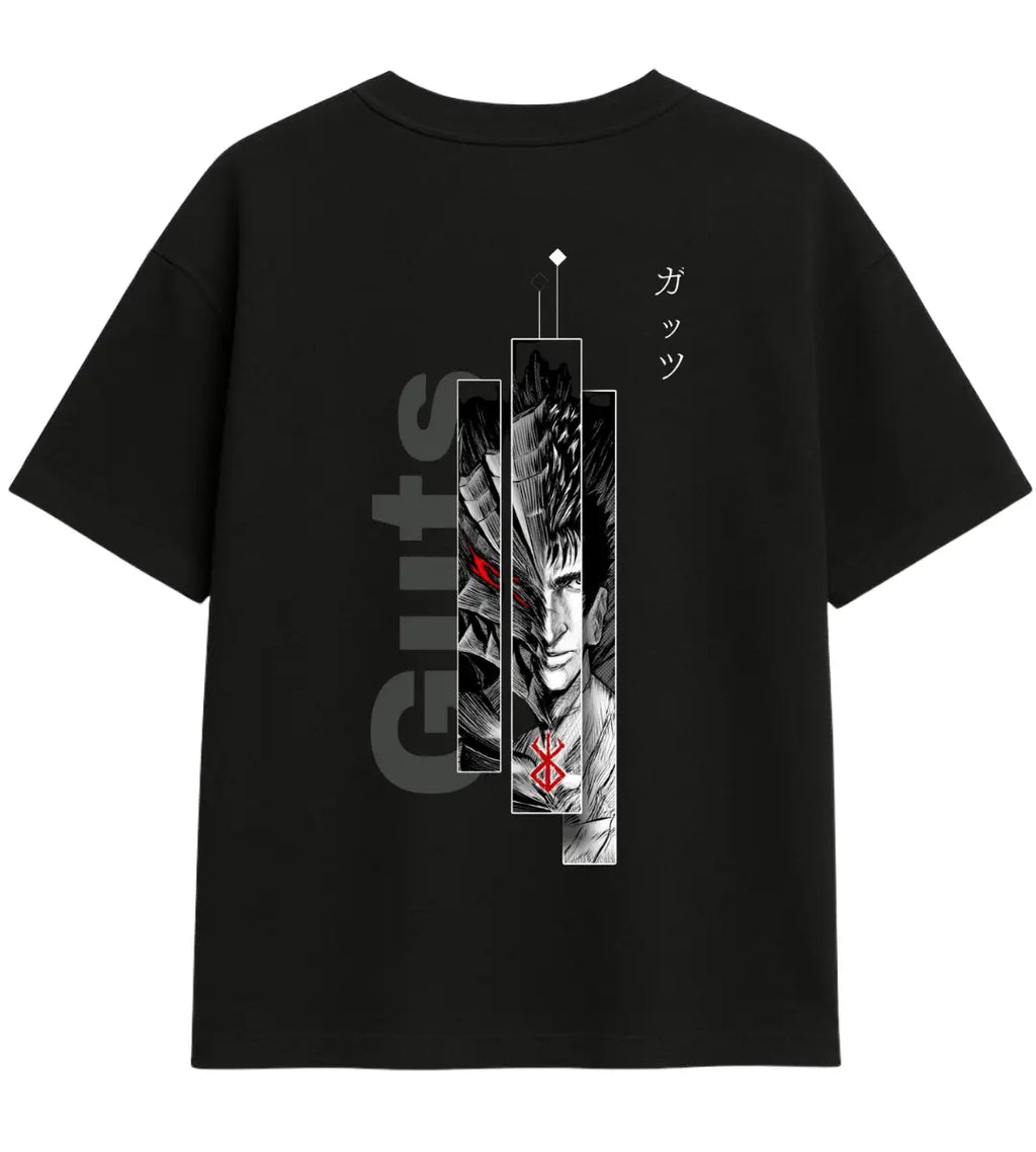 Berserk Guts Monochrome Oversize T-Shirt Lorinfo