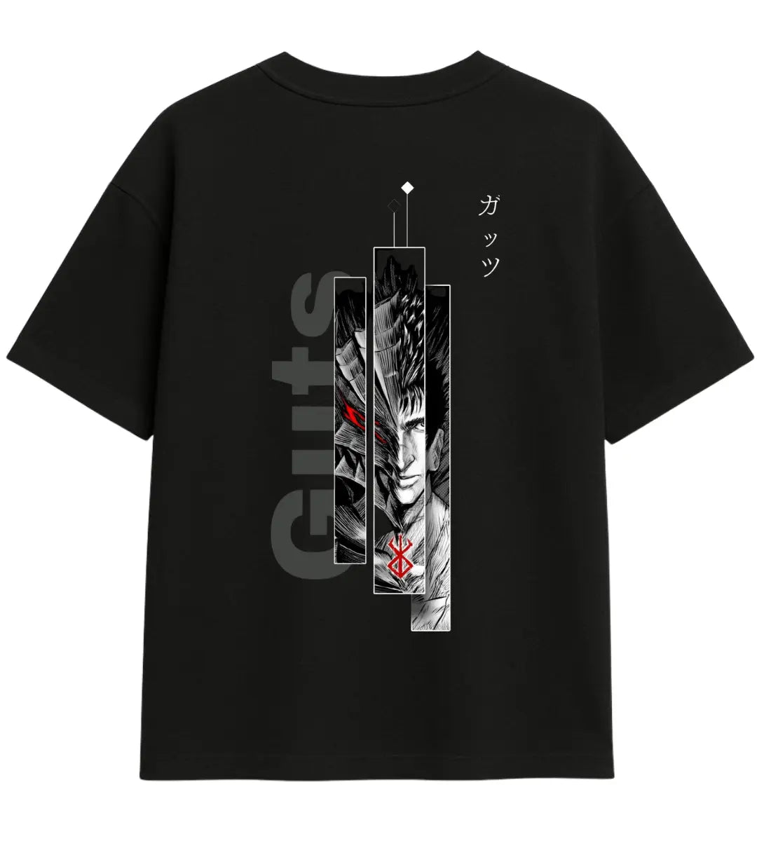 Berserk Guts Monochrome Oversize T-Shirt Lorinfo