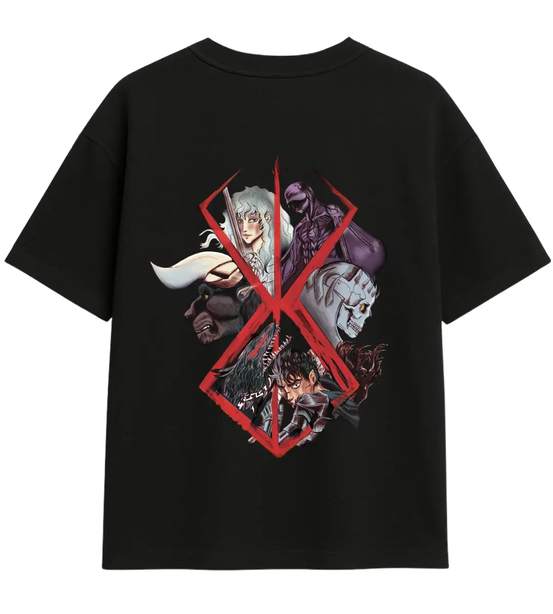 Crimson Eclipse Oversize T-Shirt Lorinfo