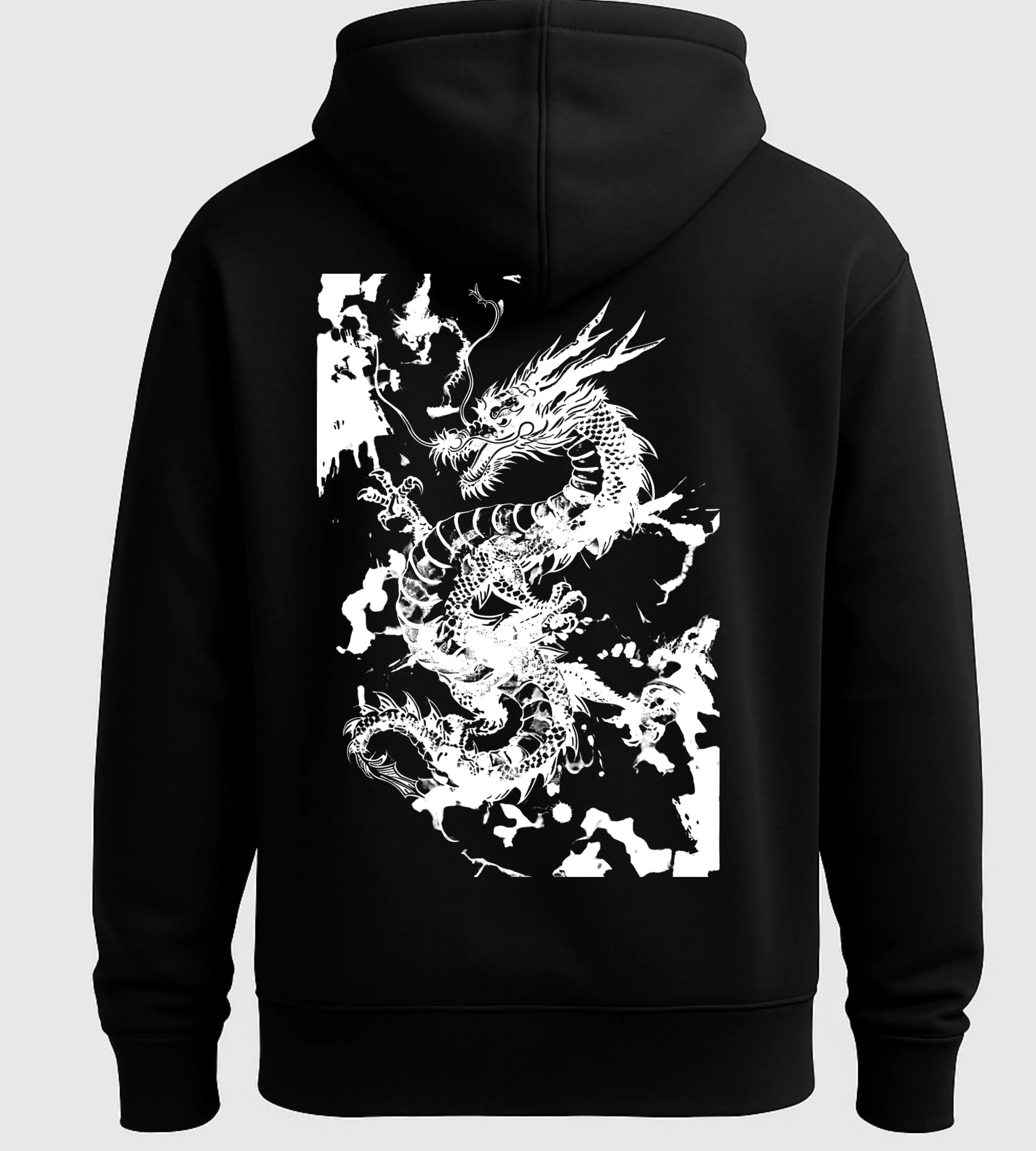Shadow Ink Dragon Hoodie Lorinfo