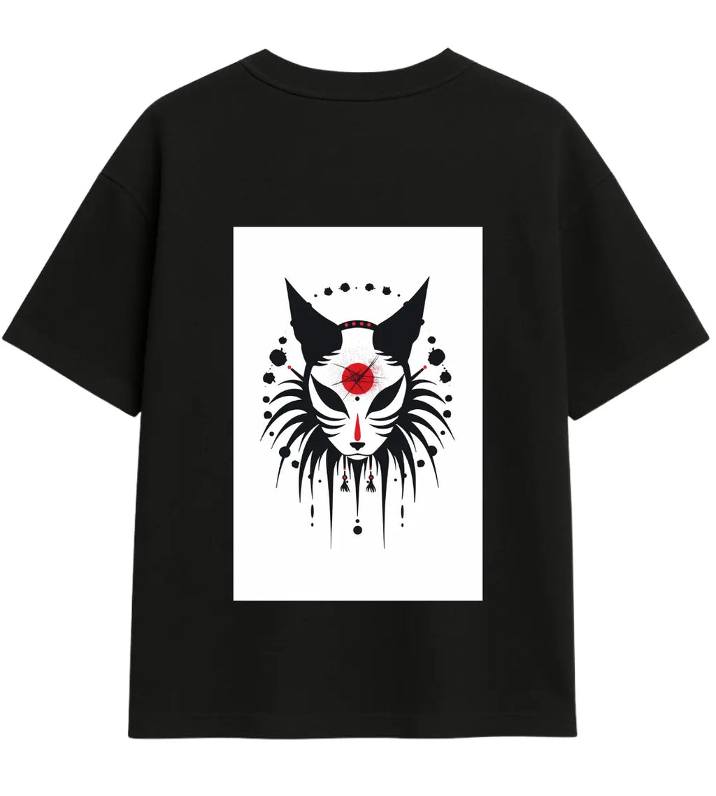 Blood Moon Kitsune Oversize T-Shirt Lorinfo