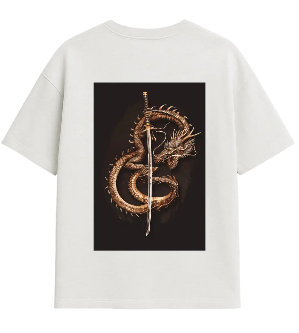 Katana Guardian Dragon Oversize T-Shirt Lorinfo