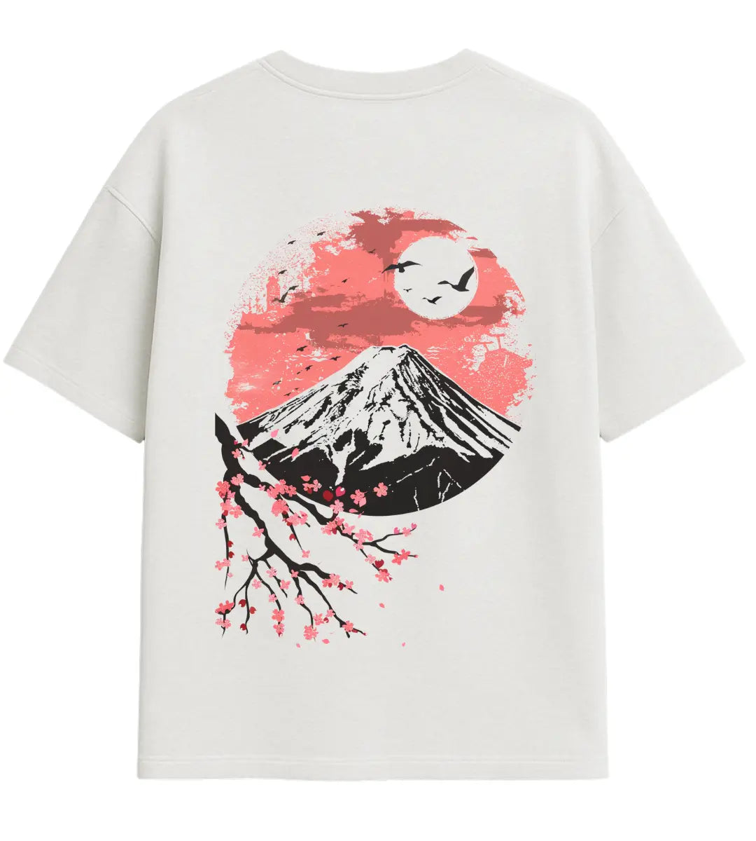Moonlit Sakura Fuji Oversize T-Shirt Lorinfo