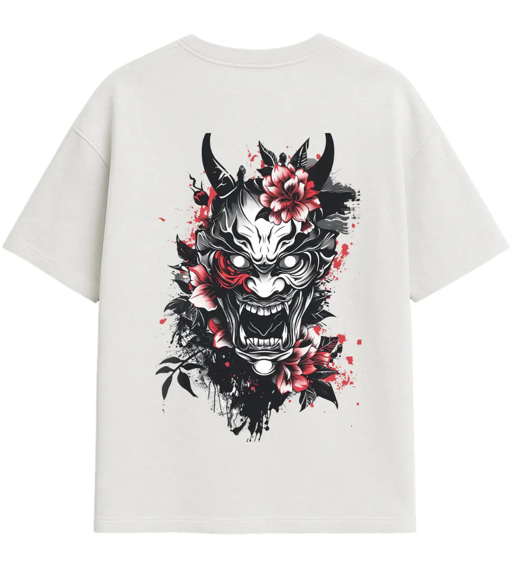 Bloody Blossom Oni Oversize T-Shirt Lorinfo