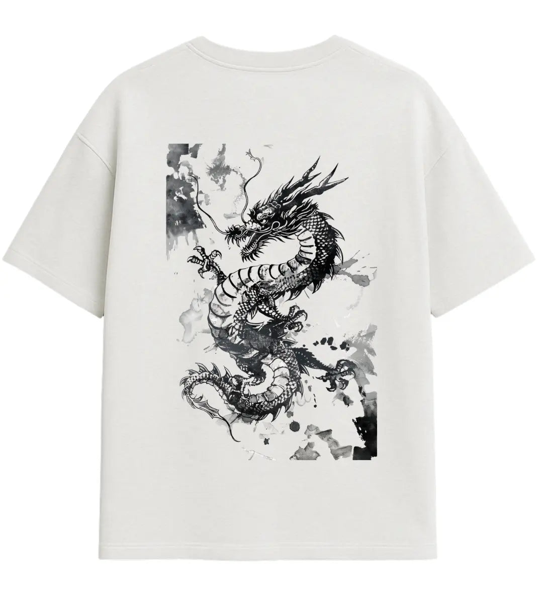 Shadow Ink Dragon Oversize T-Shirt Lorinfo