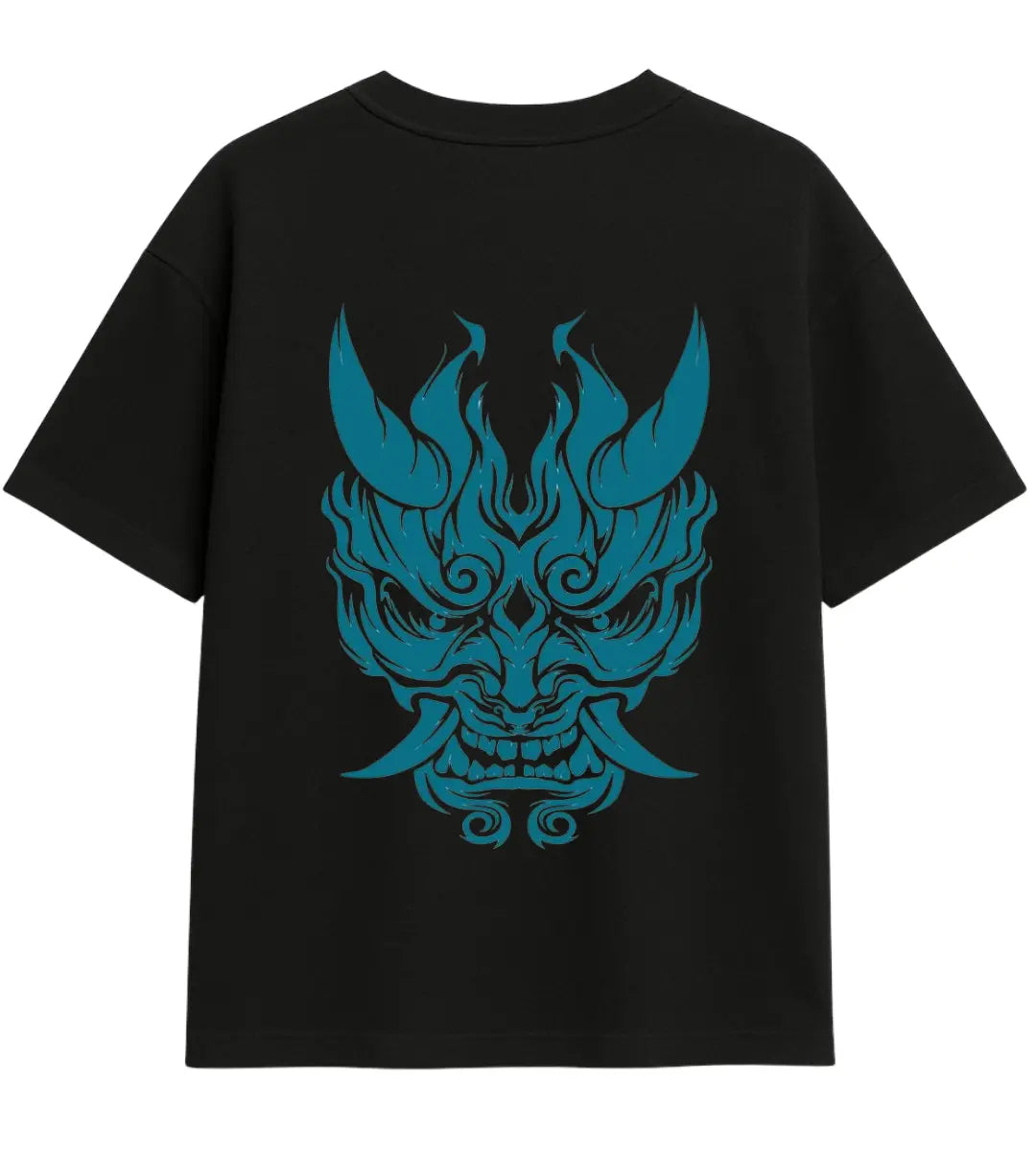 Azure Oni Flame Oversize T-Shirt Lorinfo