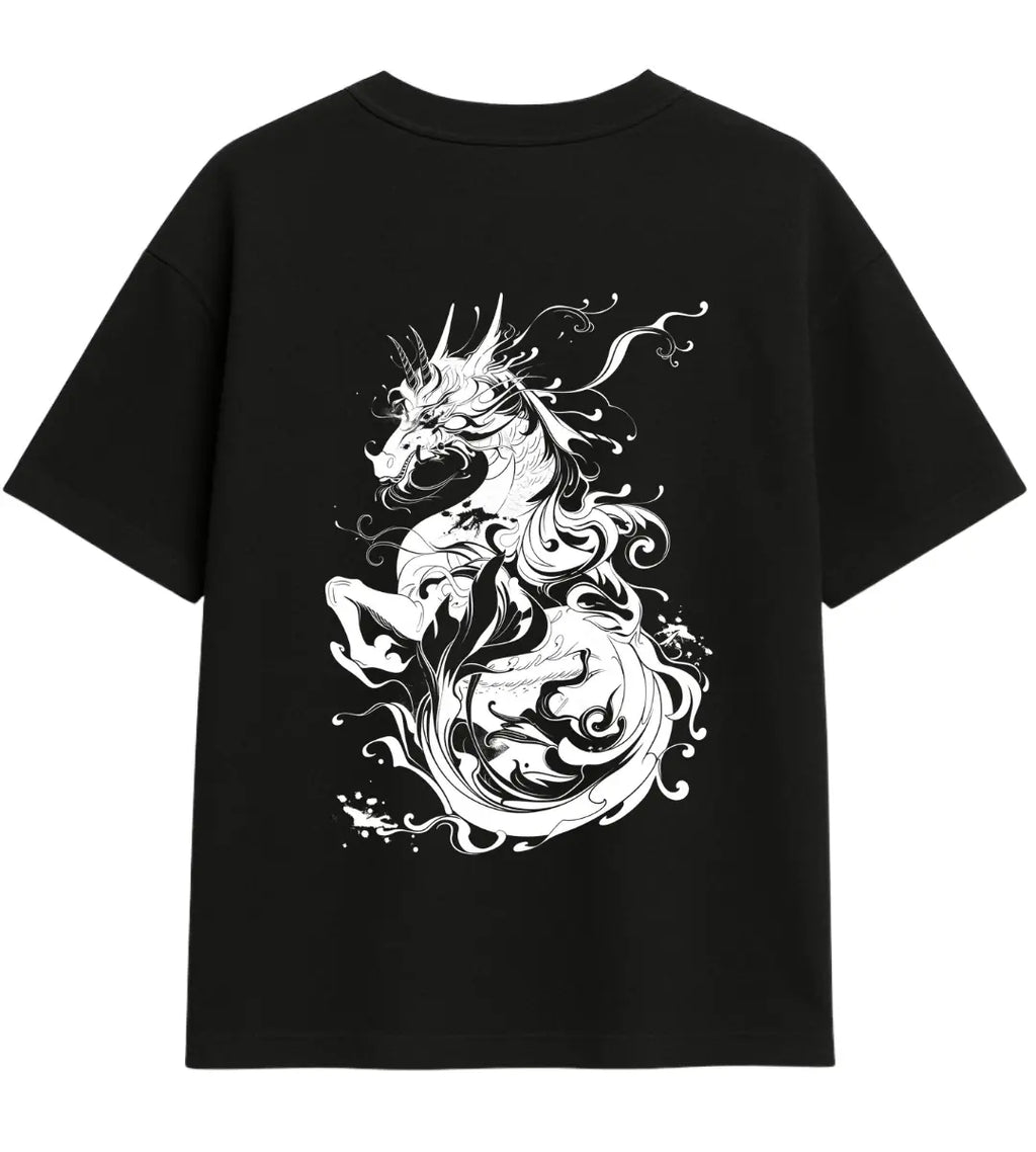 Ink Flow Kirin Oversize T-Shirt Lorinfo