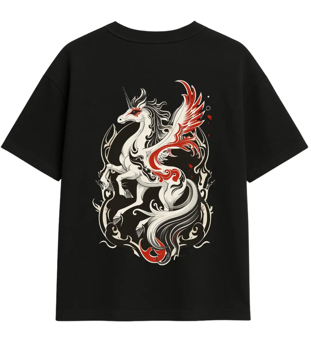 Celestial Flame Unicorn Oversize T-Shirt Lorinfo