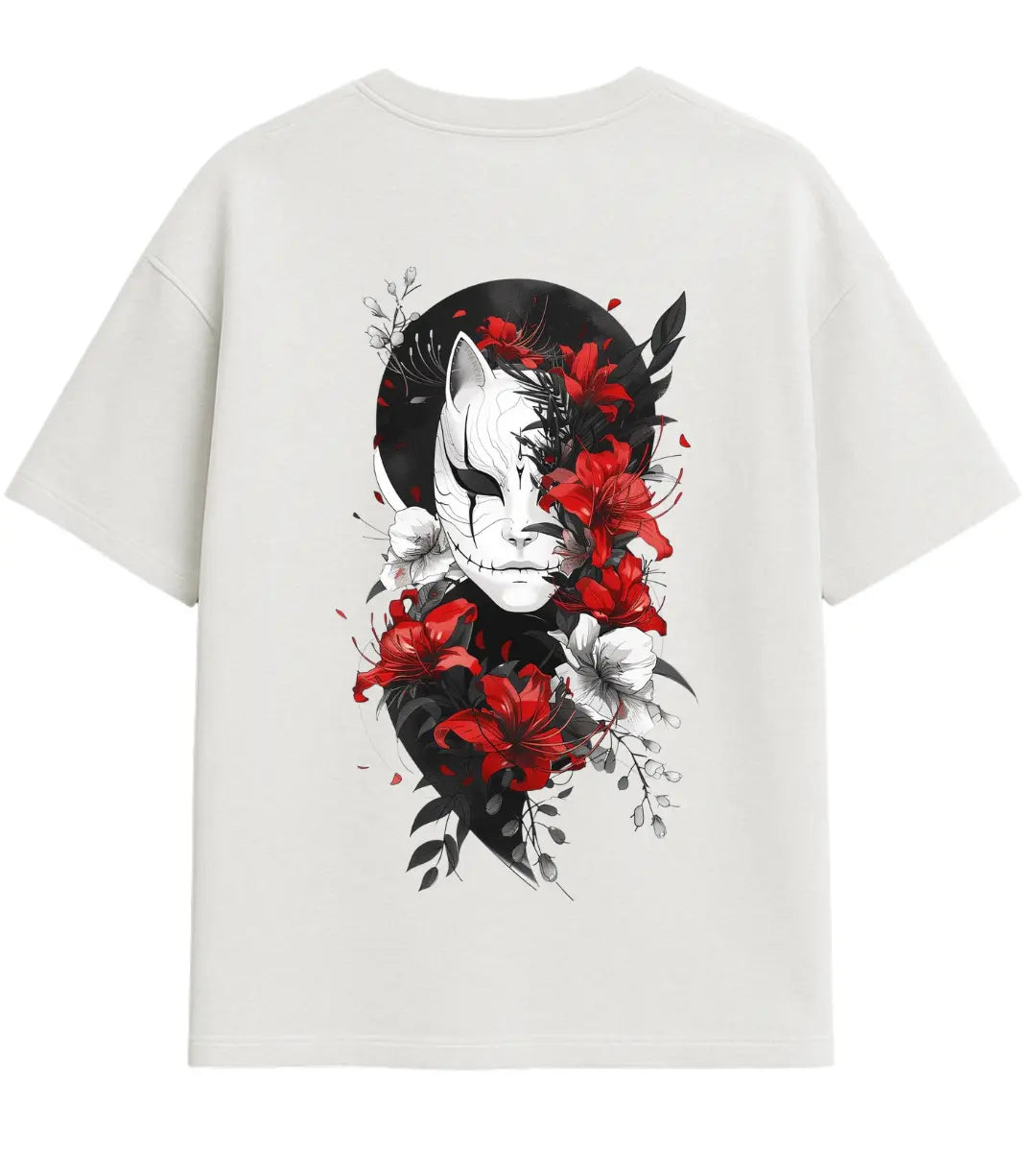 Kitsune Blossom Oversize T-Shirt Lorinfo