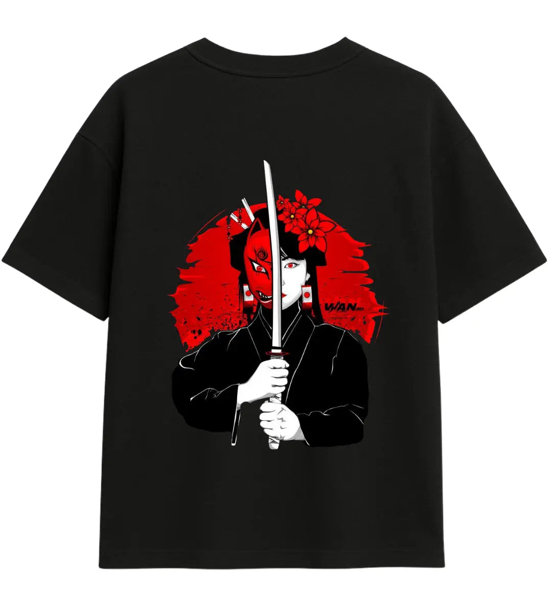 Oni Mask Warrior Oversize T-Shirt Lorinfo
