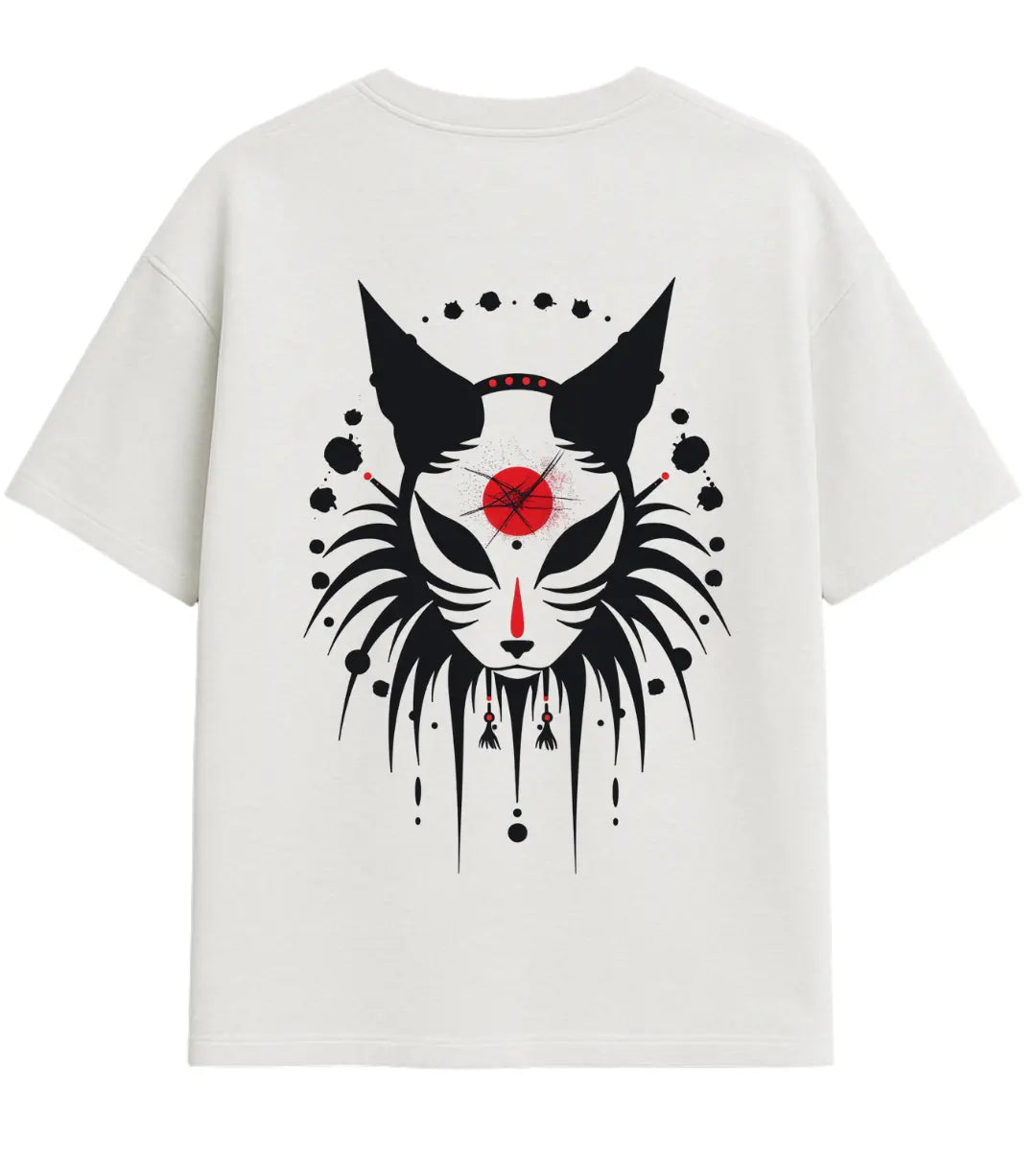 Blood Moon Kitsune Oversize T-Shirt Lorinfo