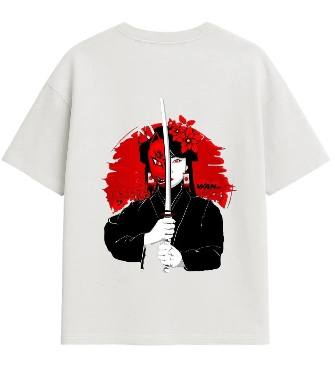 Oni Mask Warrior Oversize T-Shirt Lorinfo