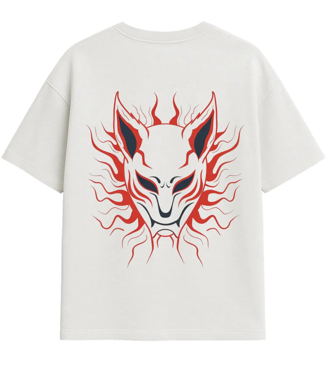 Solar Kitsune Mask Oversize T-Shirt Lorinfo