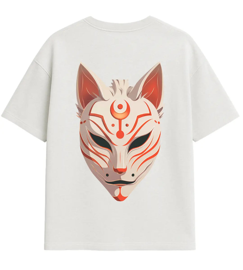 Divine Kitsune Mask Oversize T-Shirt Lorinfo