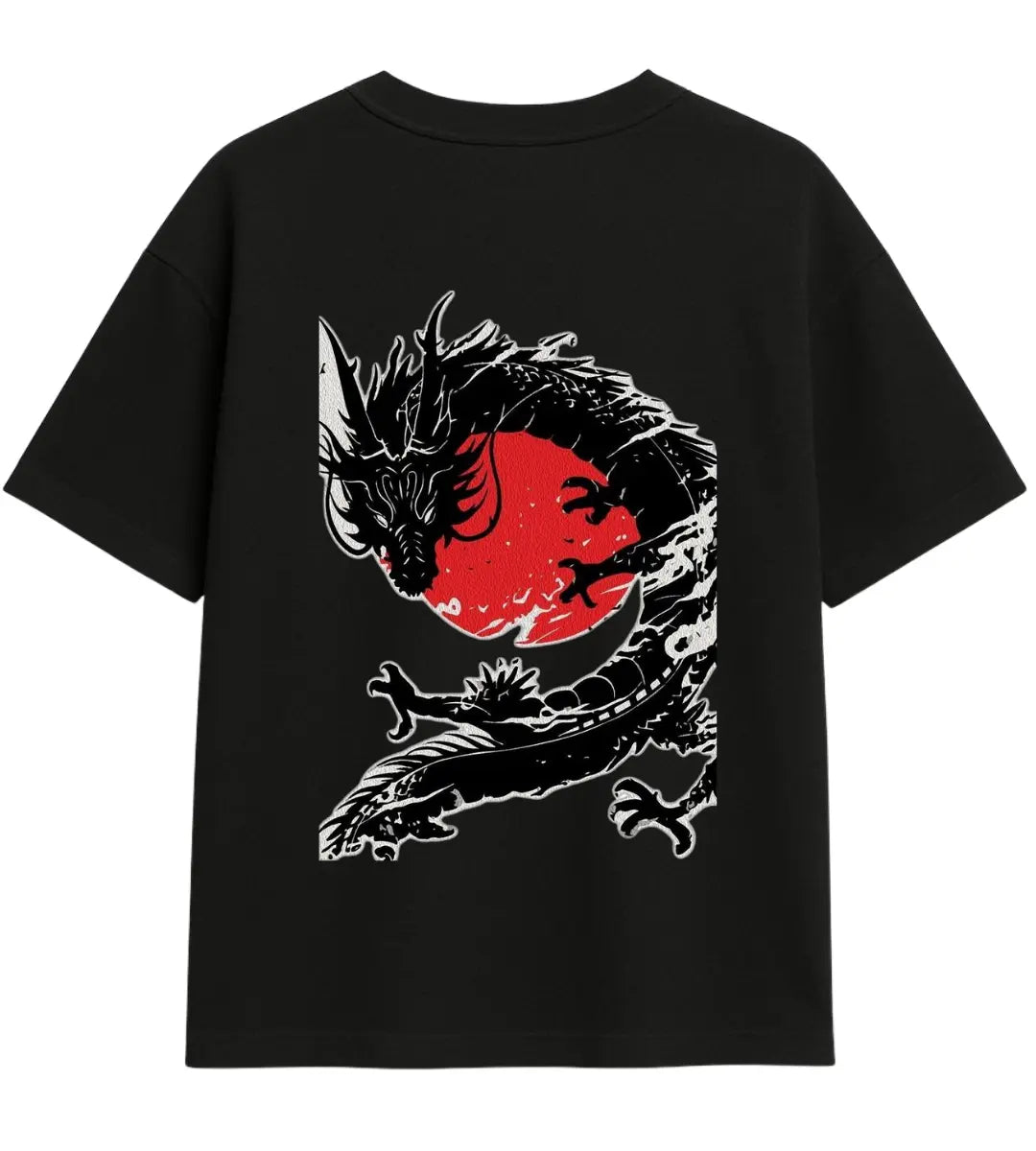 Crimson Shadow Dragon Oversize T-Shirt Lorinfo