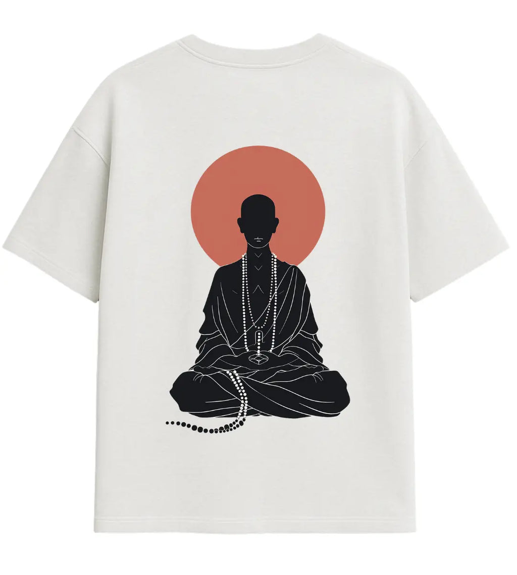 Red Sun Monk Oversize T-Shirt Lorinfo