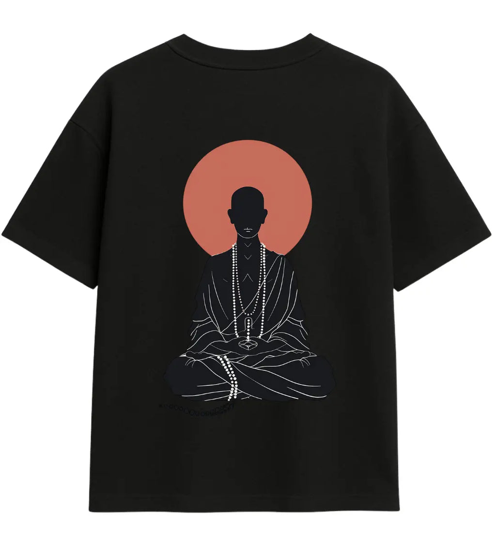 Red Sun Monk Oversize T-Shirt Lorinfo