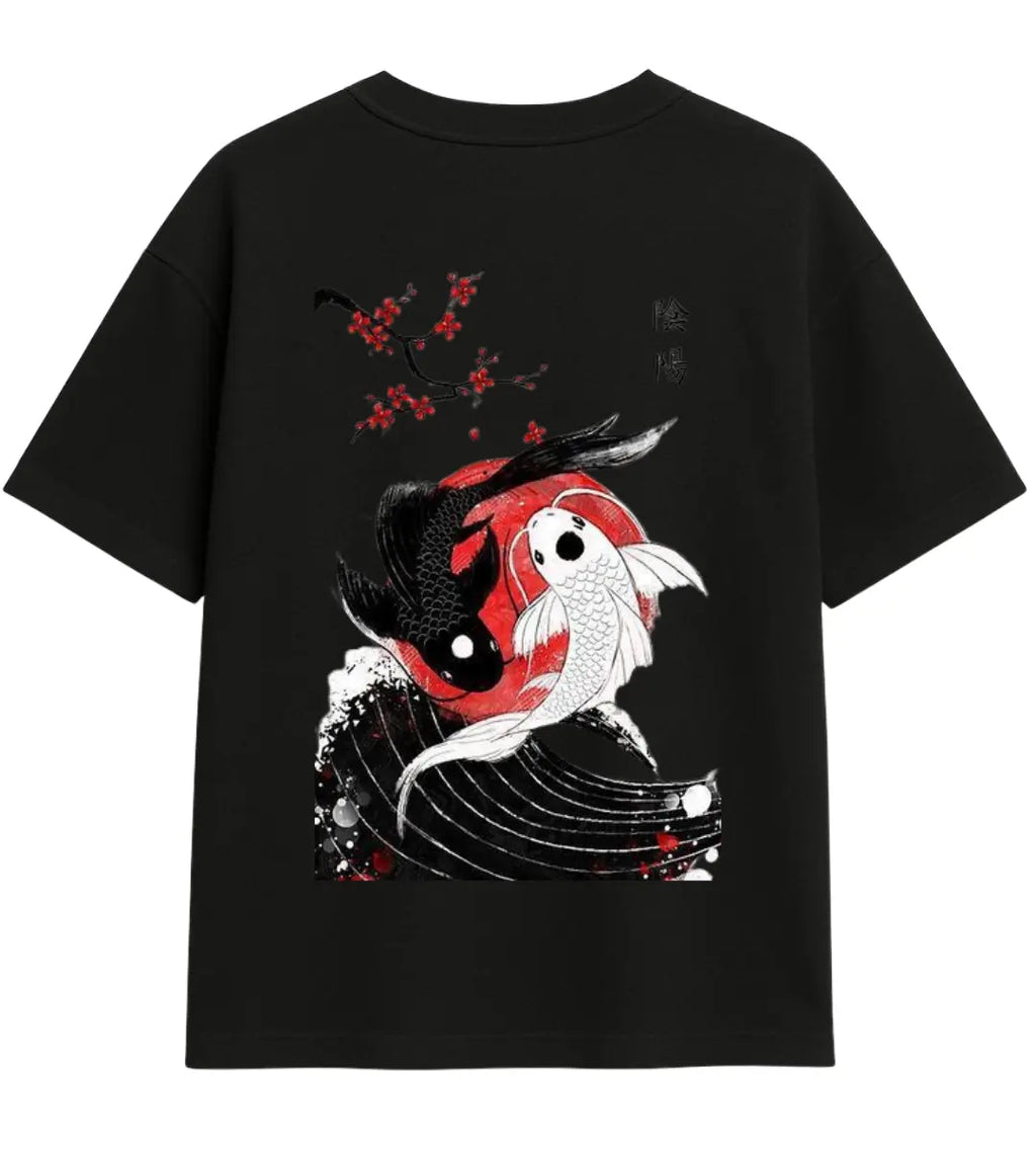 Blossom Yin Yang  Oversize T-Shirt Lorinfo