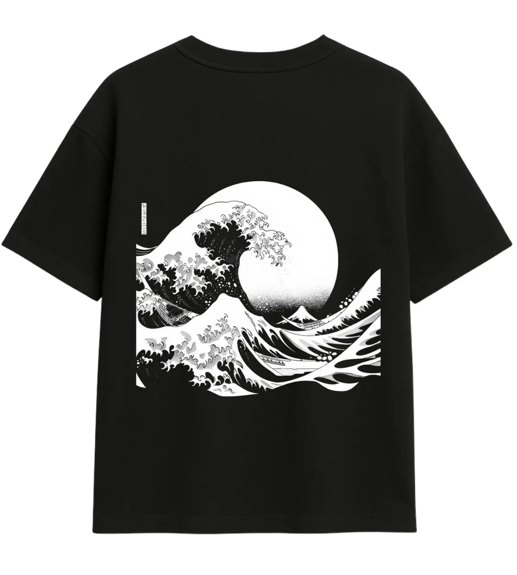 Kara Dalga Oversize T-Shirt Lorinfo