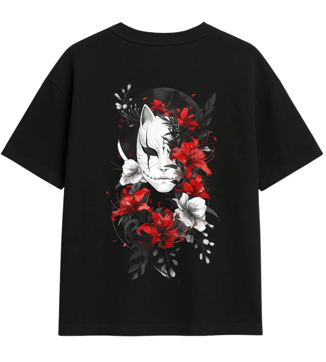 Kitsune Blossom Oversize T-Shirt Lorinfo