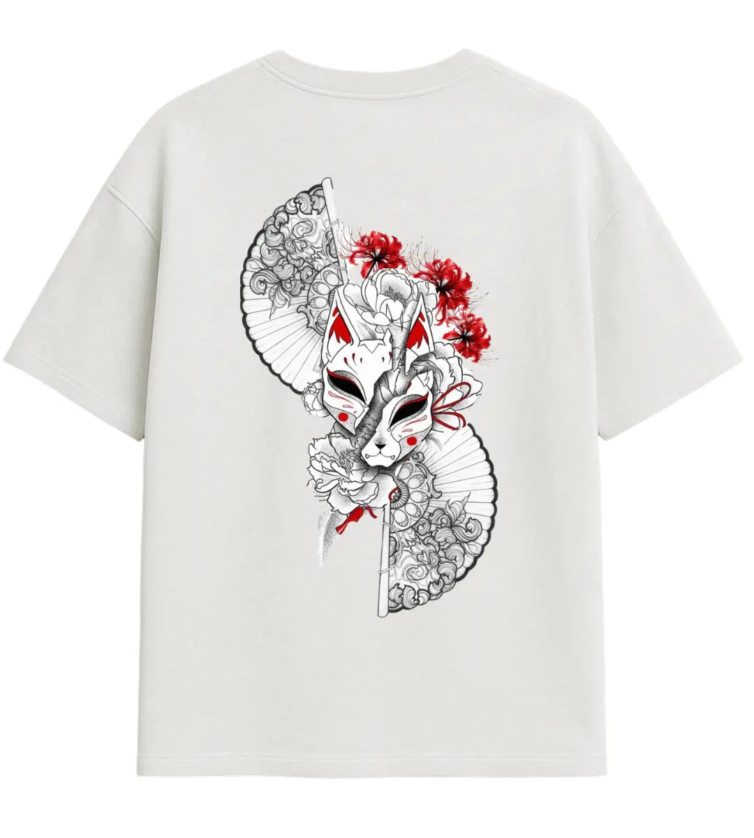 Kitsune Bloom Oversize T-Shirt Lorinfo