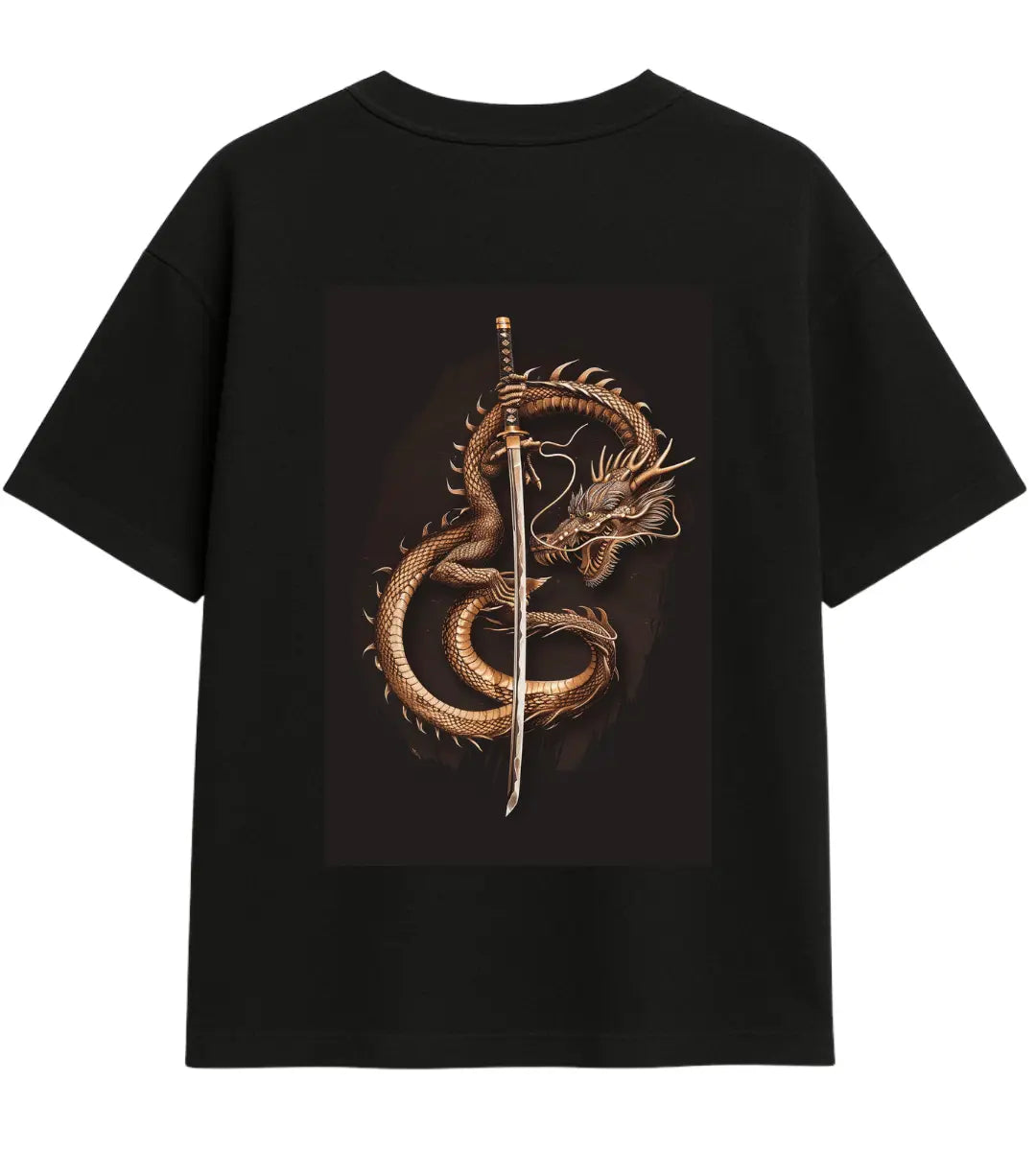 Katana Guardian Dragon Oversize T-Shirt Lorinfo