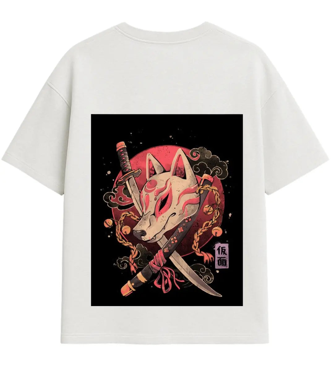 Kitsune Mask Oversize T-Shirt Lorinfo