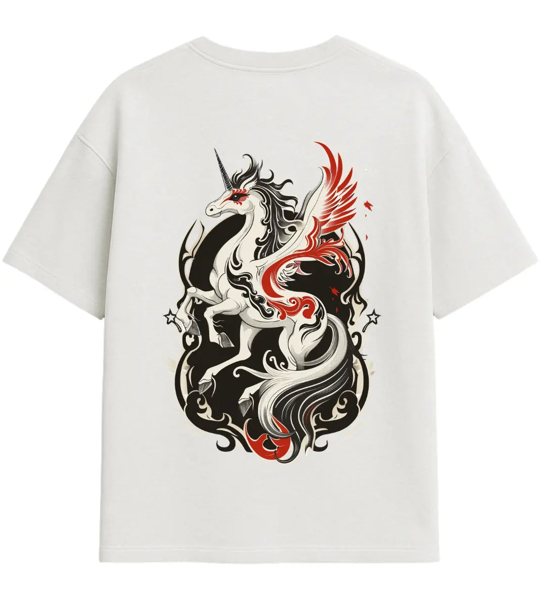 Celestial Flame Unicorn Oversize T-Shirt Lorinfo