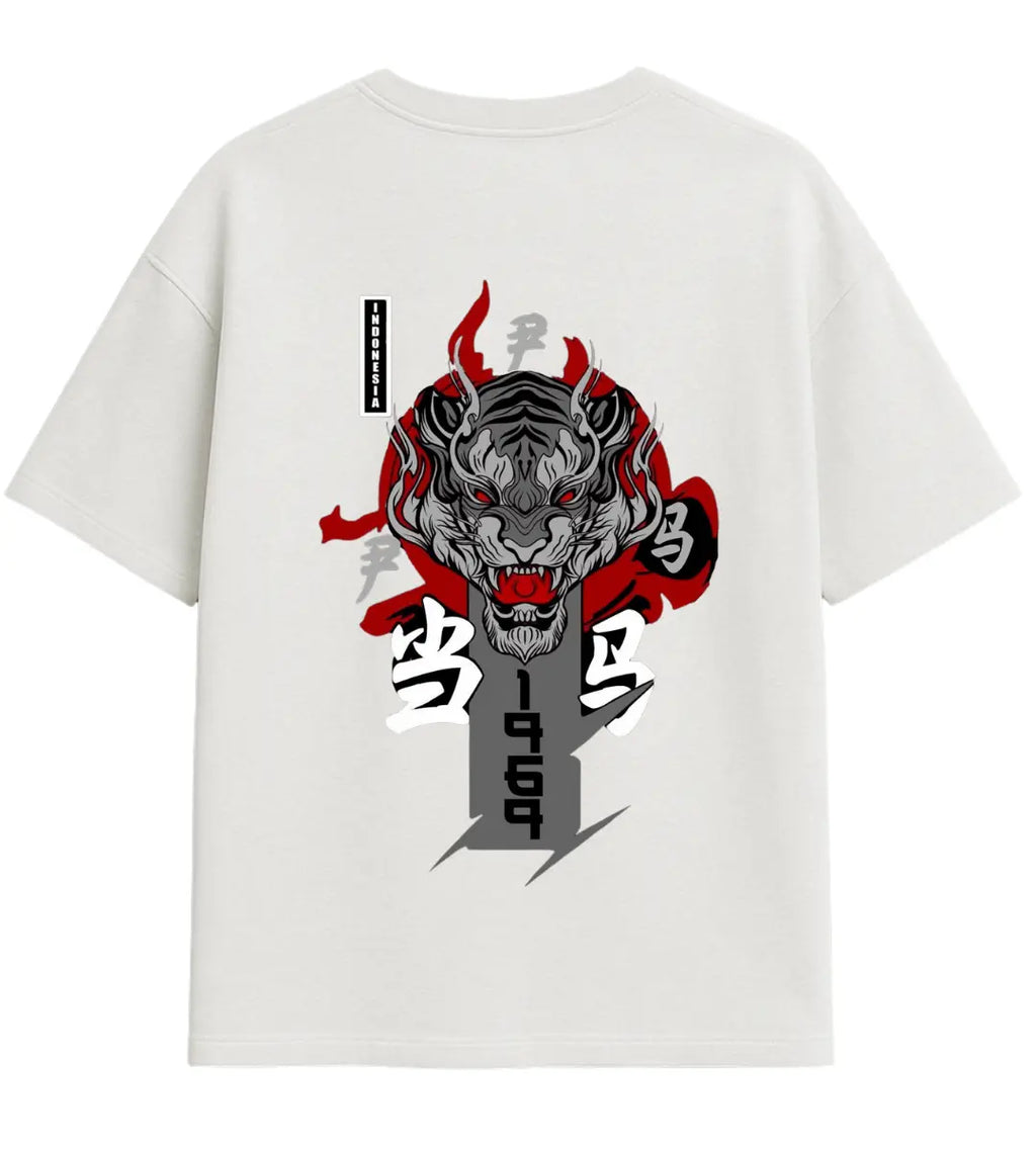 Alevli Kaplan Oversize T-Shirt Lorinfo