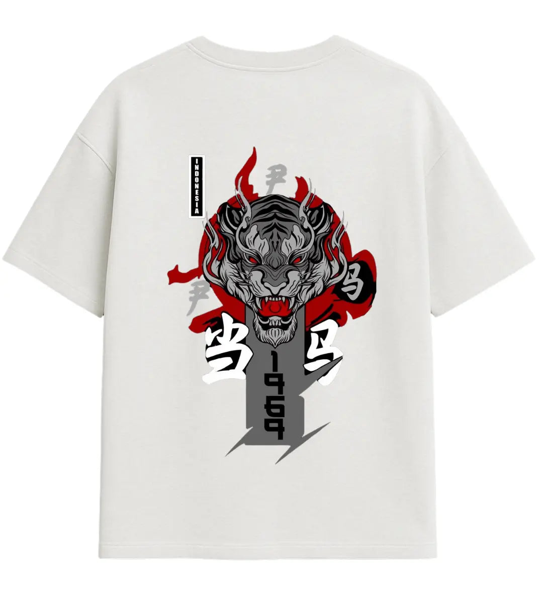 Alevli Kaplan Oversize T-Shirt Lorinfo