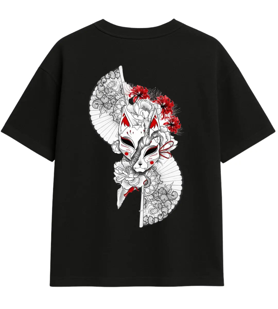 Kitsune Bloom Oversize T-Shirt Lorinfo