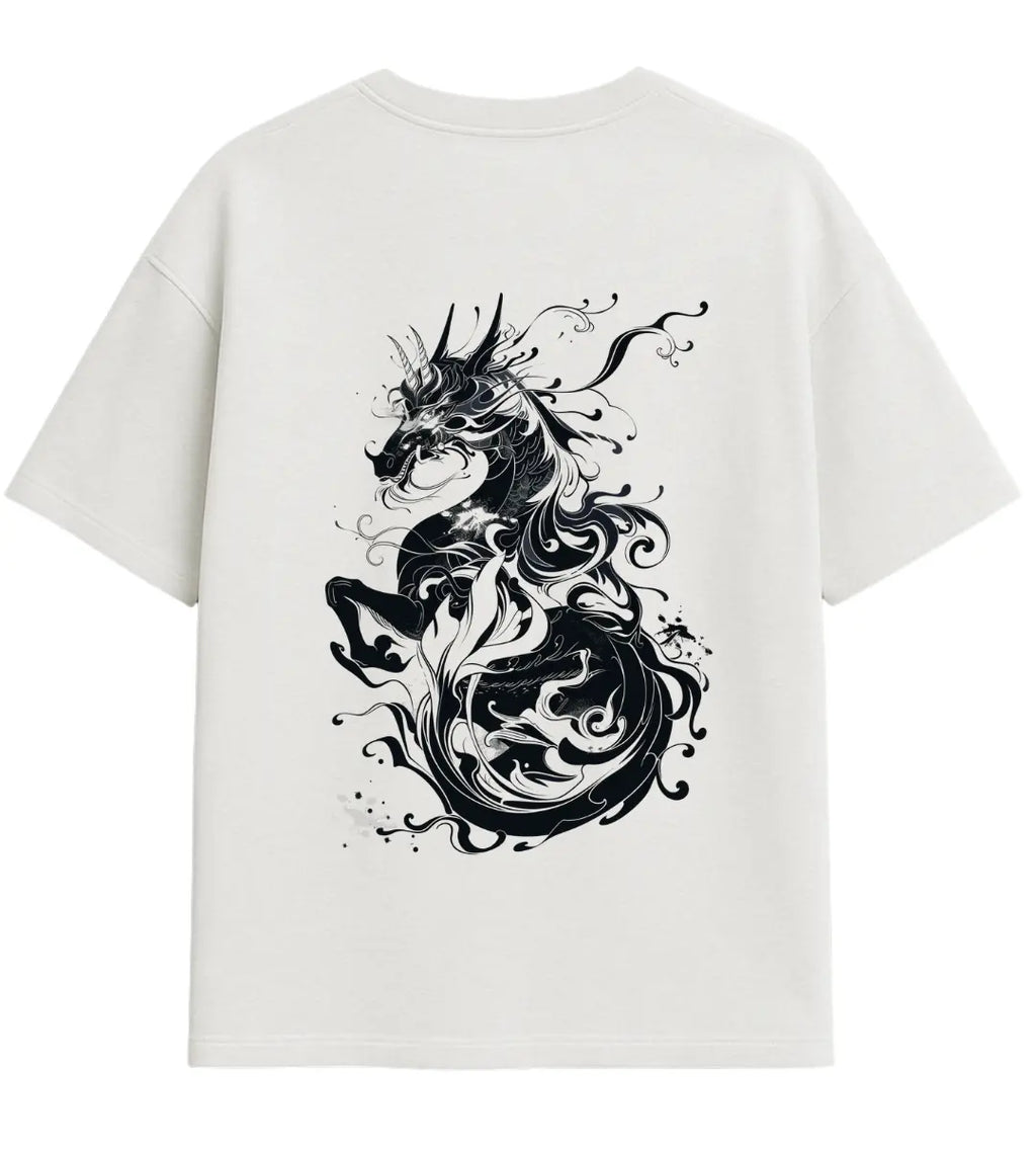 Ink Flow Kirin Oversize T-Shirt Lorinfo