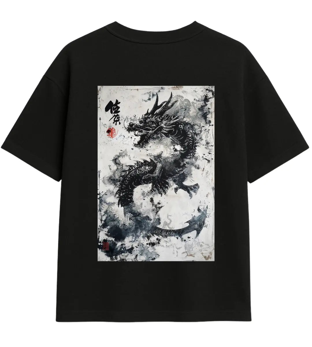 Ink Dragon Oversize T-Shirt Lorinfo