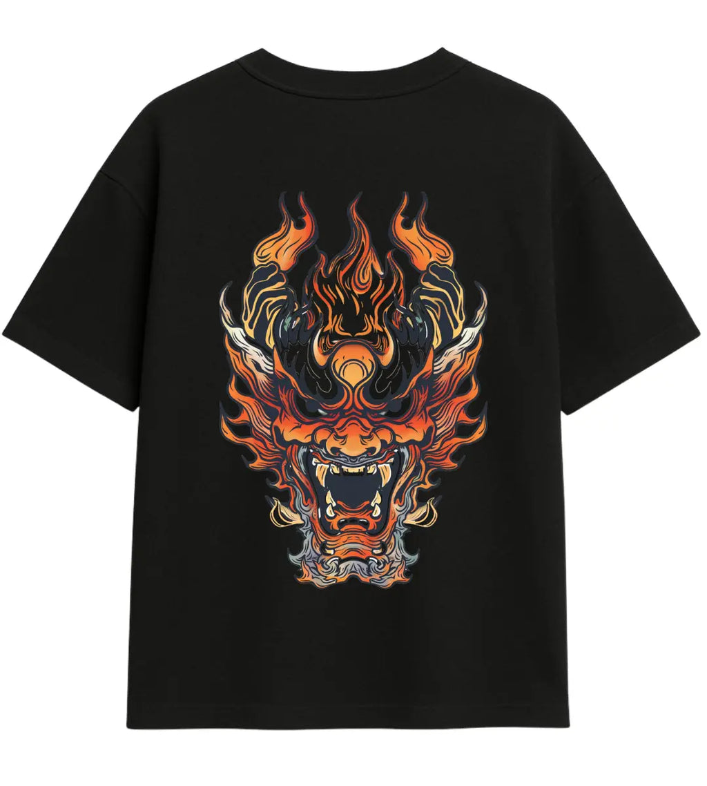 Fire Oni Oversize T-Shirt Lorinfo