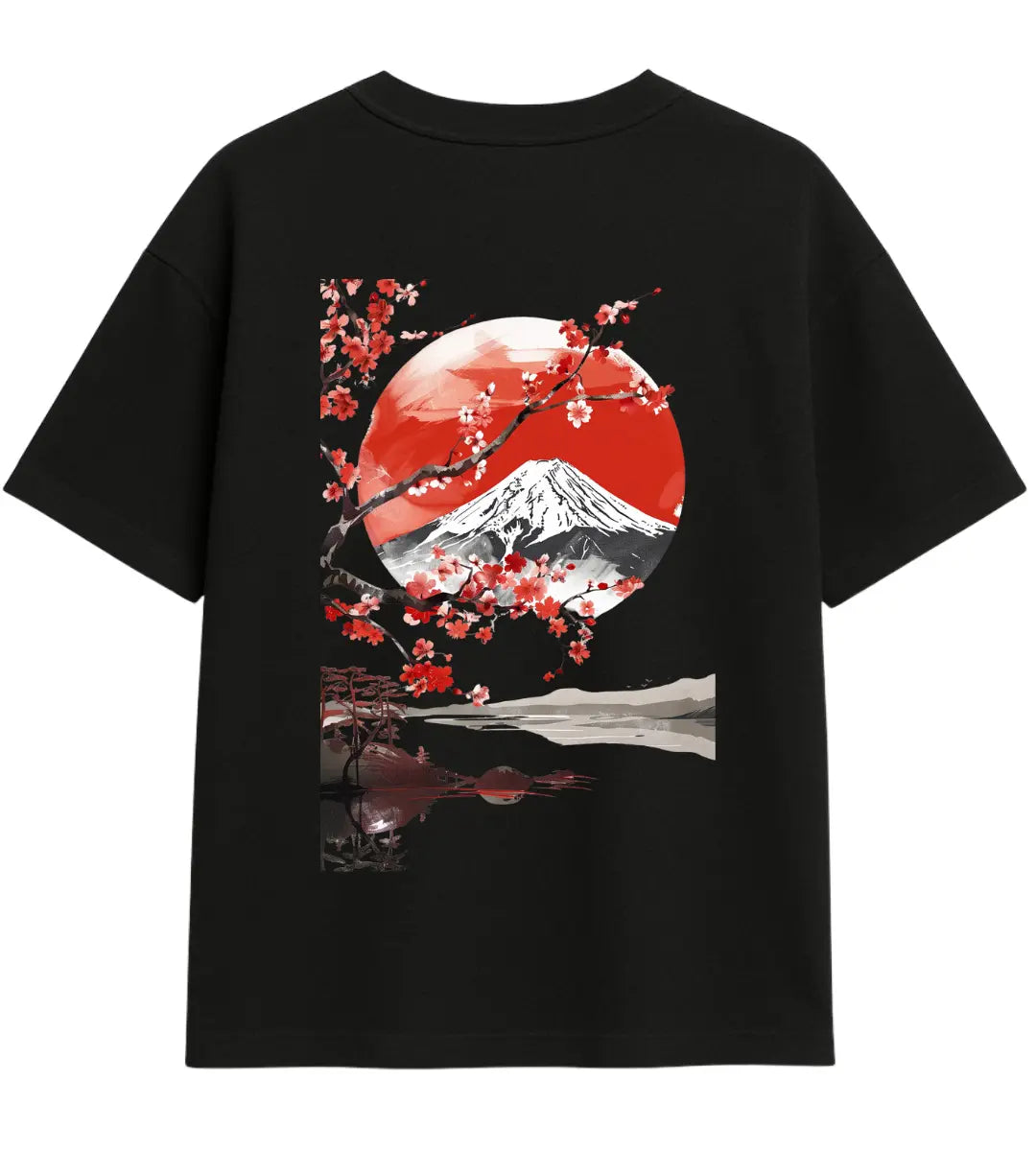 Rising Sun Sakura Oversize T-Shirt Lorinfo