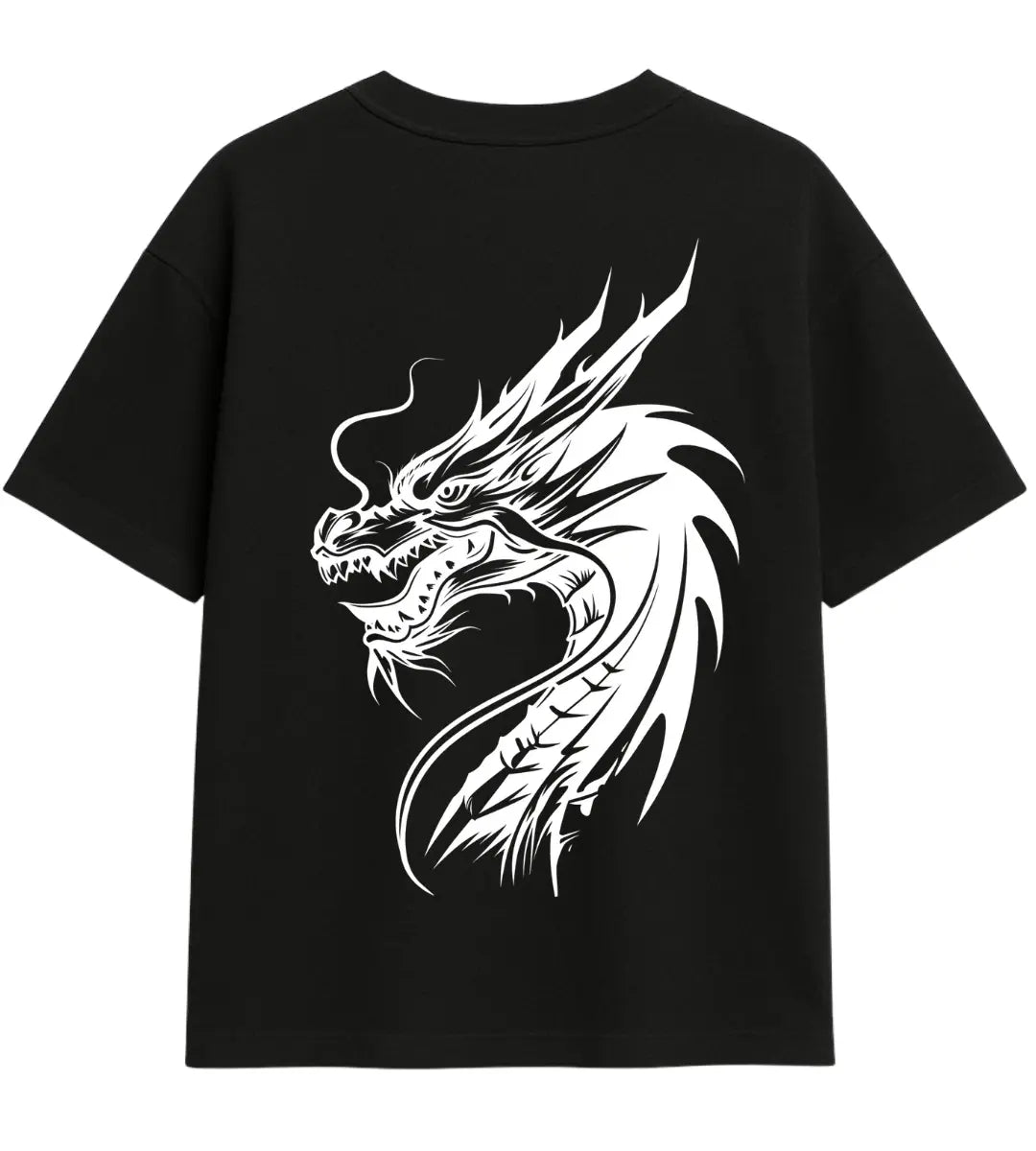 Obsidian Flame Dragon Oversize T-Shirt Lorinfo