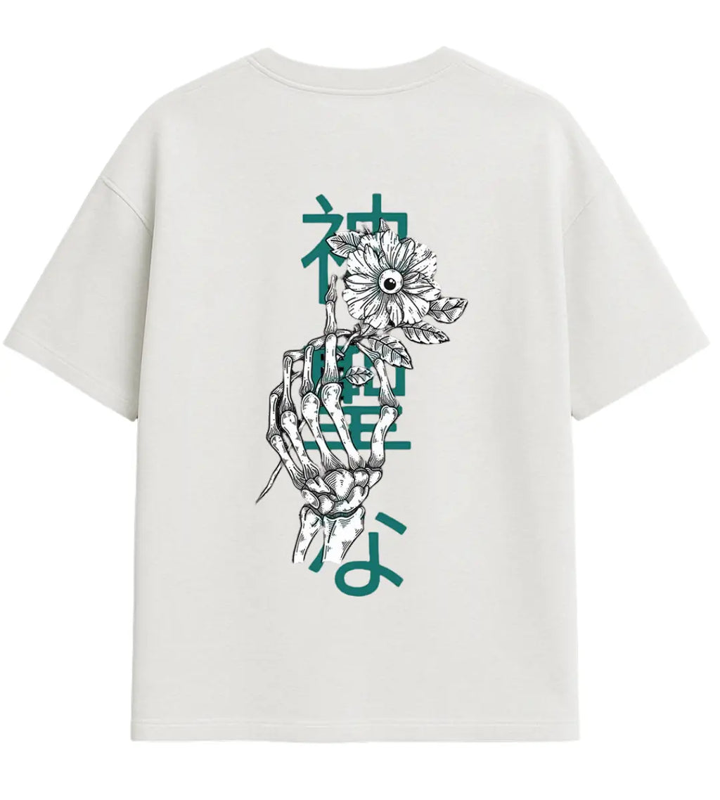 Skeleton Bloom Oversize T-Shirt Lorinfo