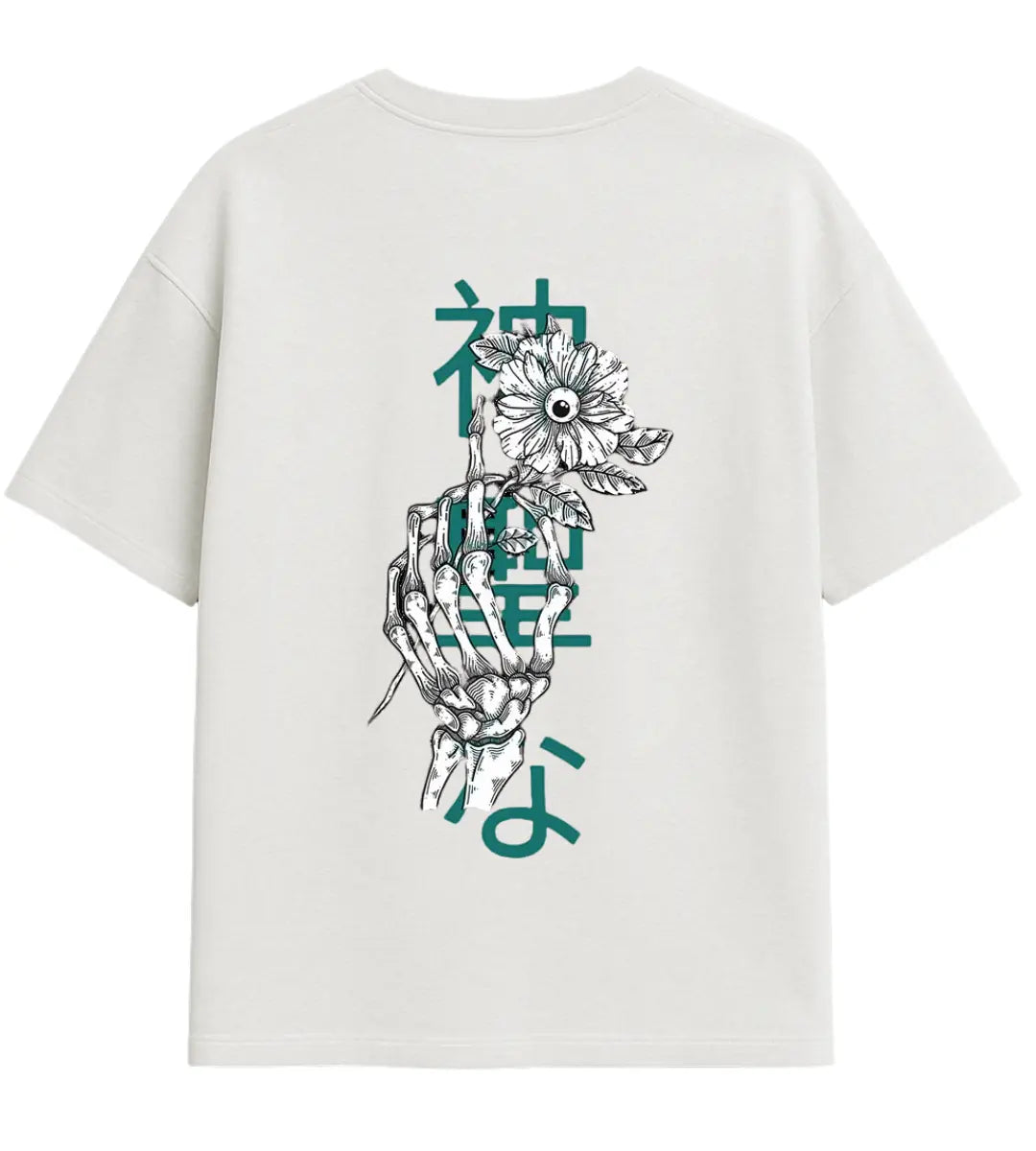 Skeleton Bloom Oversize T-Shirt Lorinfo