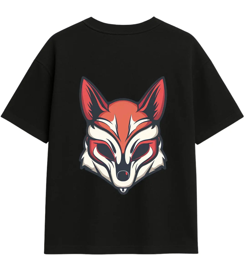 Gizemli Tilki Maskesi Oversize T-Shirt Lorinfo