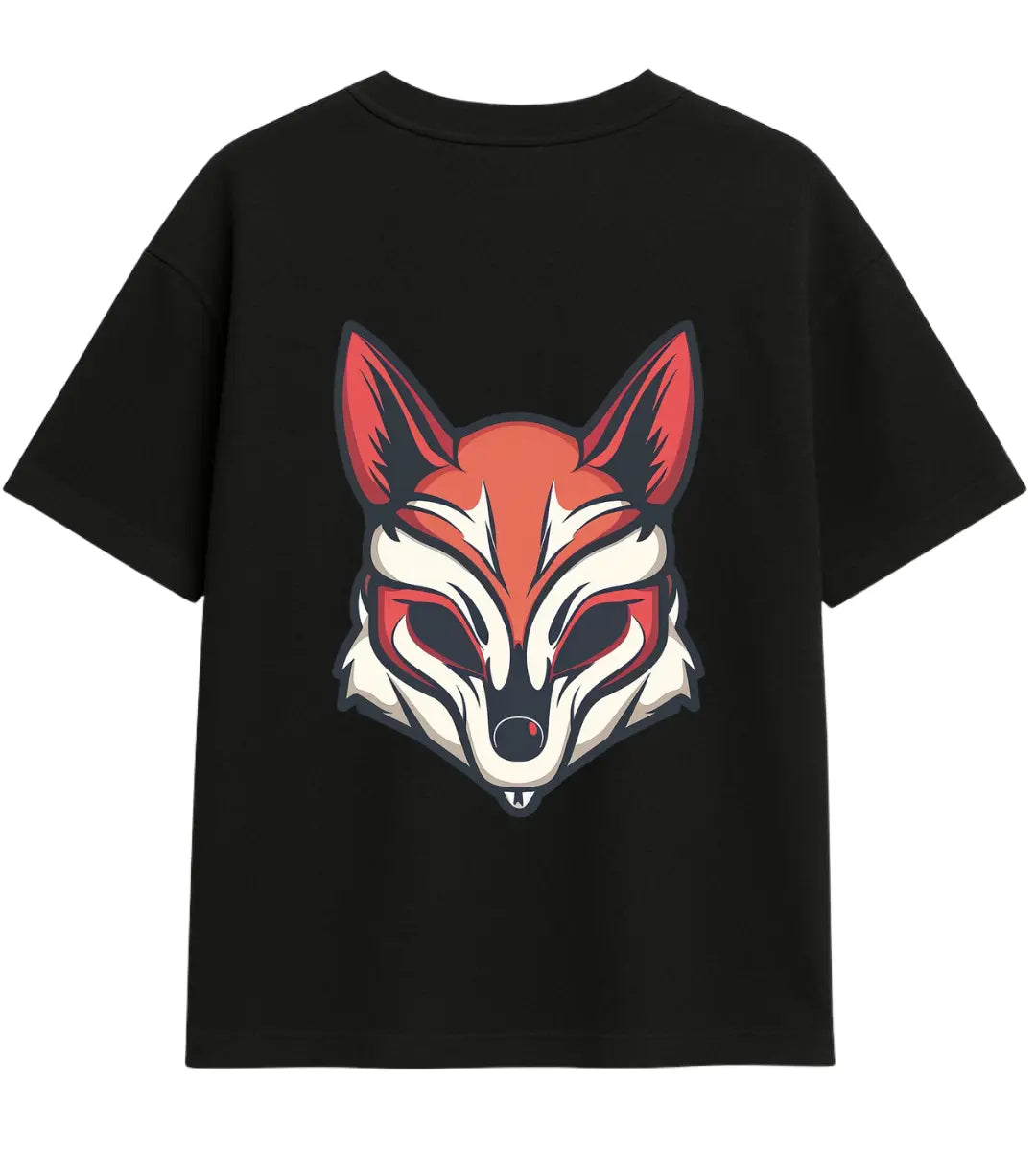 Gizemli Tilki Maskesi Oversize T-Shirt Lorinfo