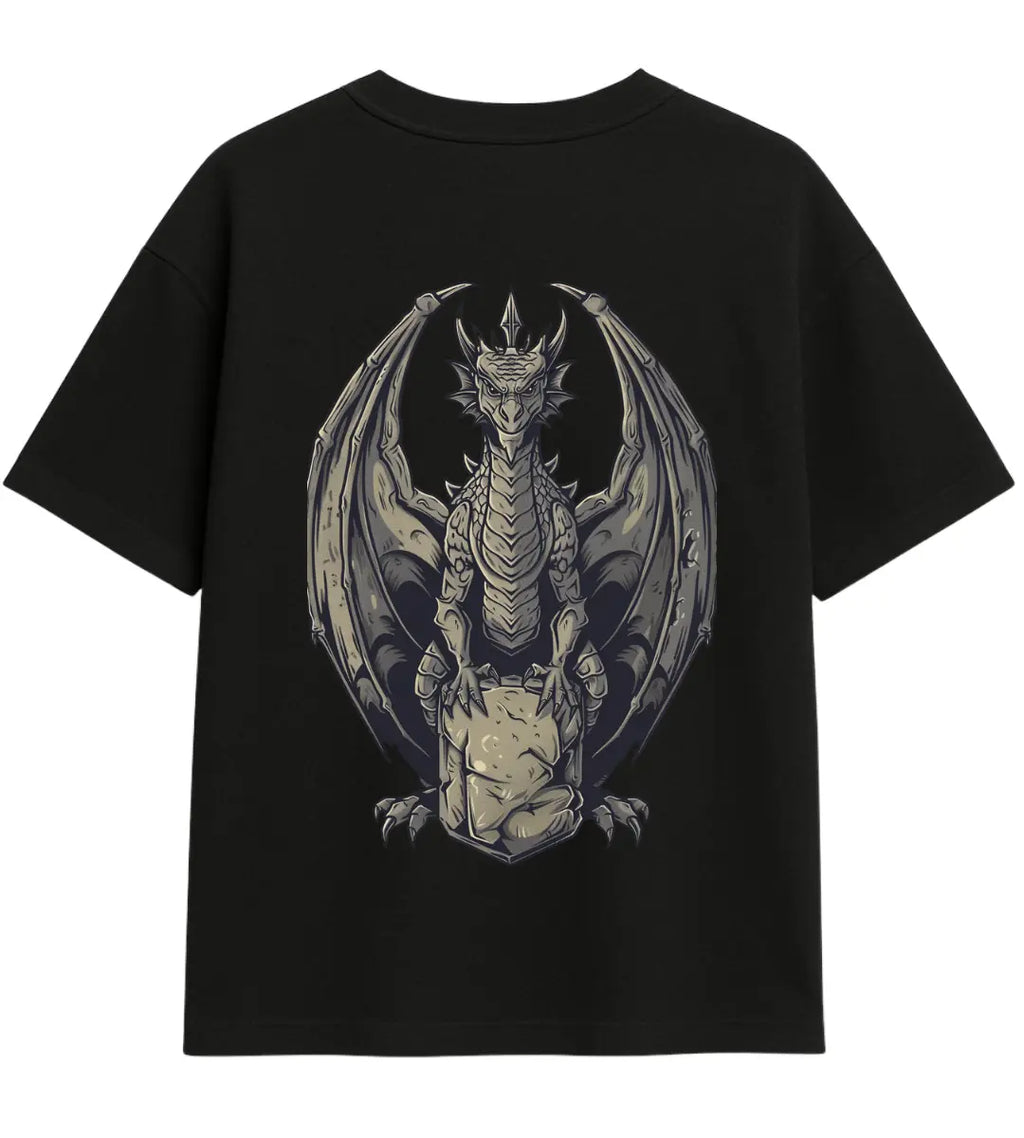 Stone Dragon Sentinel Oversize T-Shirt Lorinfo