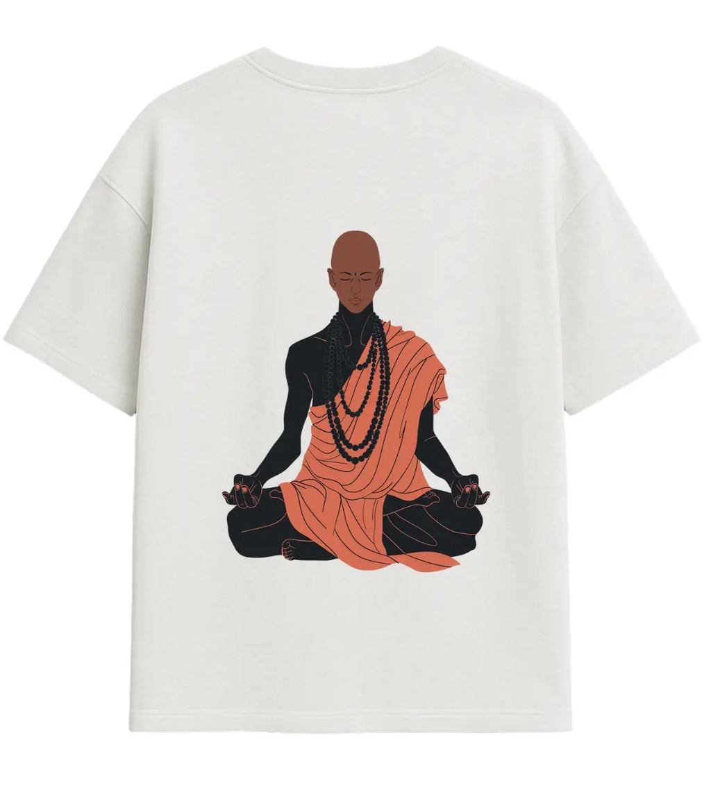 Zen Flame Monk Oversize T-Shirt Lorinfo