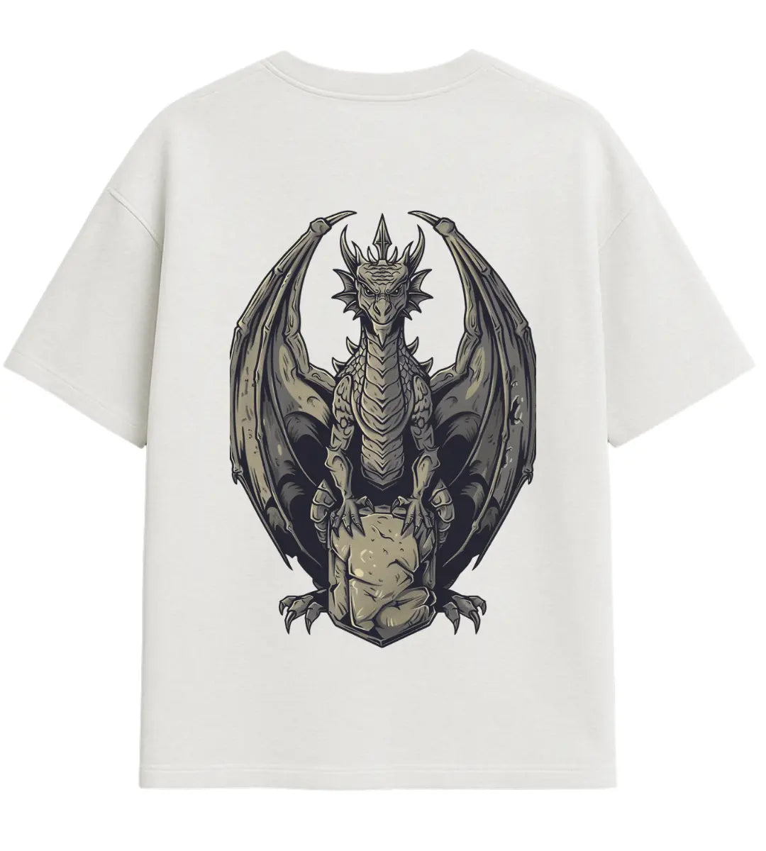 Stone Dragon Sentinel Oversize T-Shirt Lorinfo