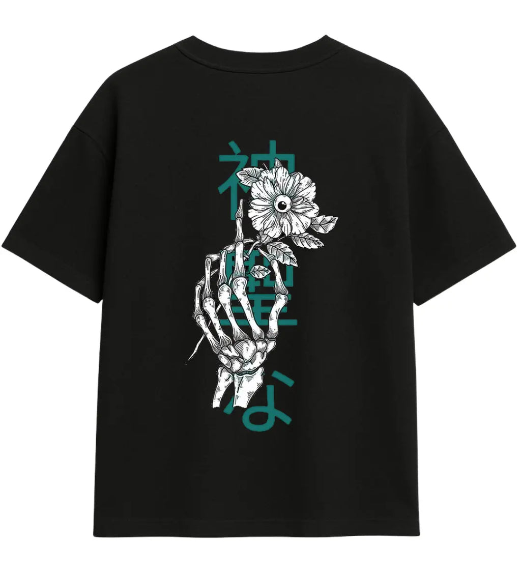 Skeleton Bloom Oversize T-Shirt Lorinfo