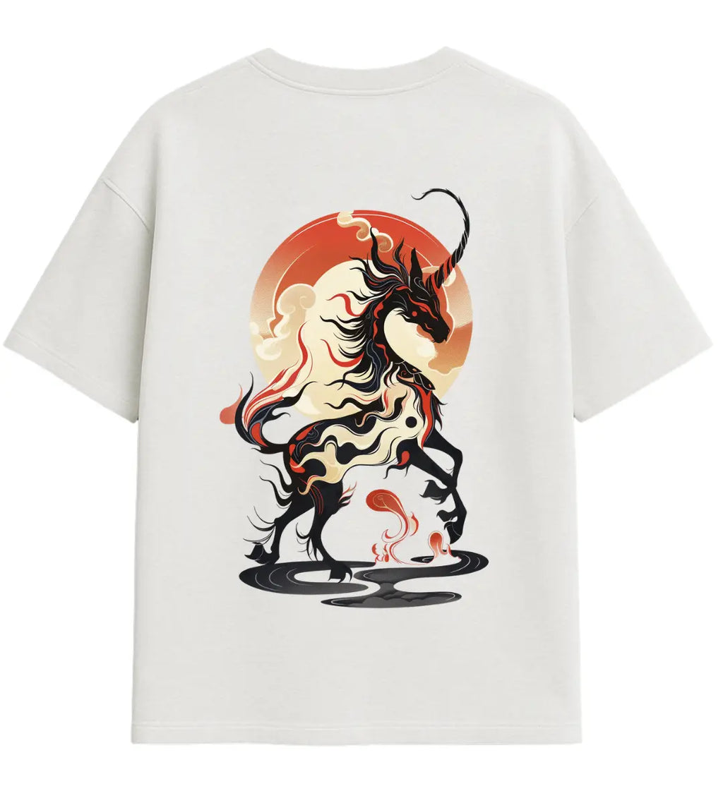 Blazing Kirin Oversize T-Shirt Lorinfo
