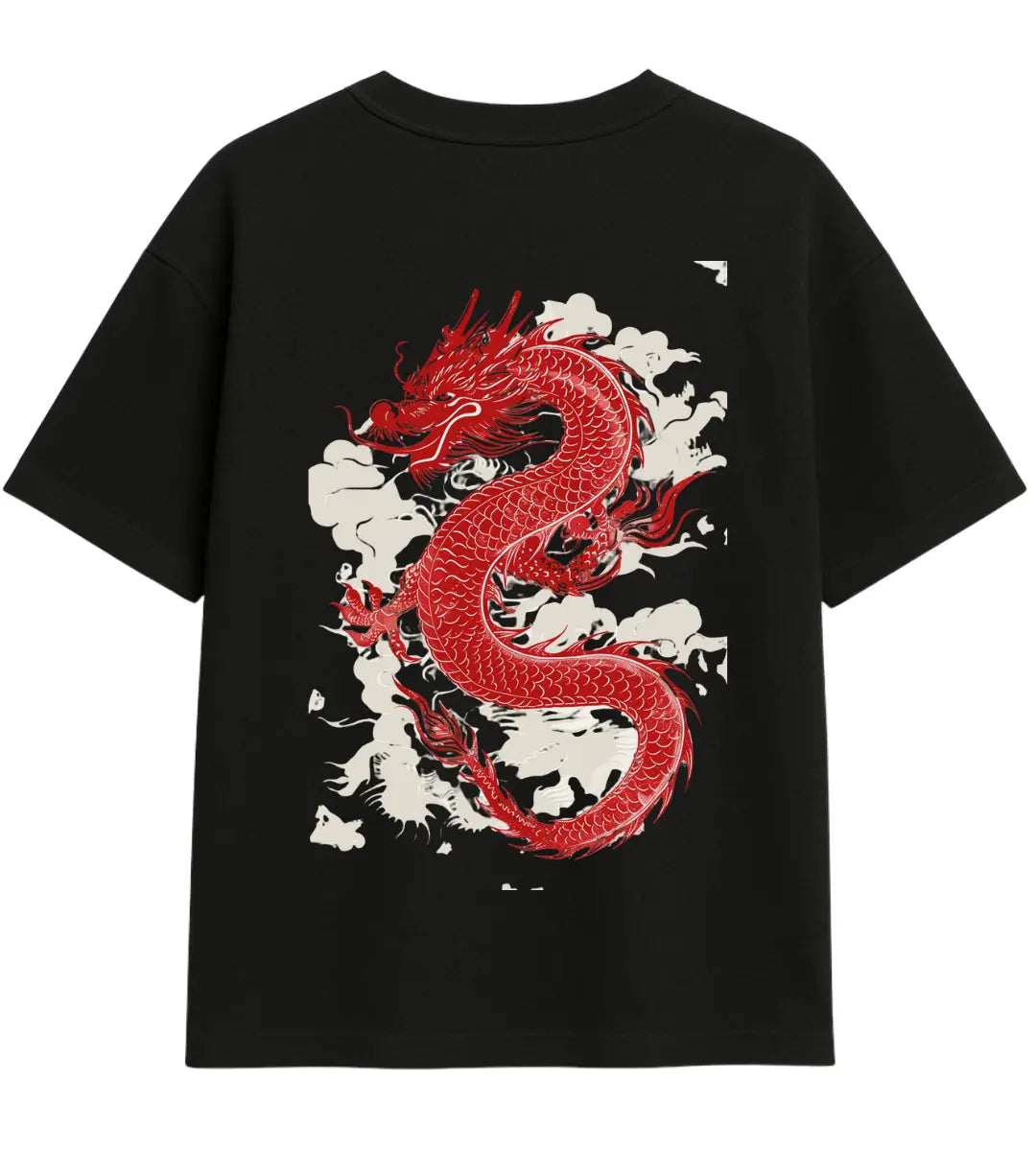 Celestial Red Dragon Oversize T-Shirt Lorinfo