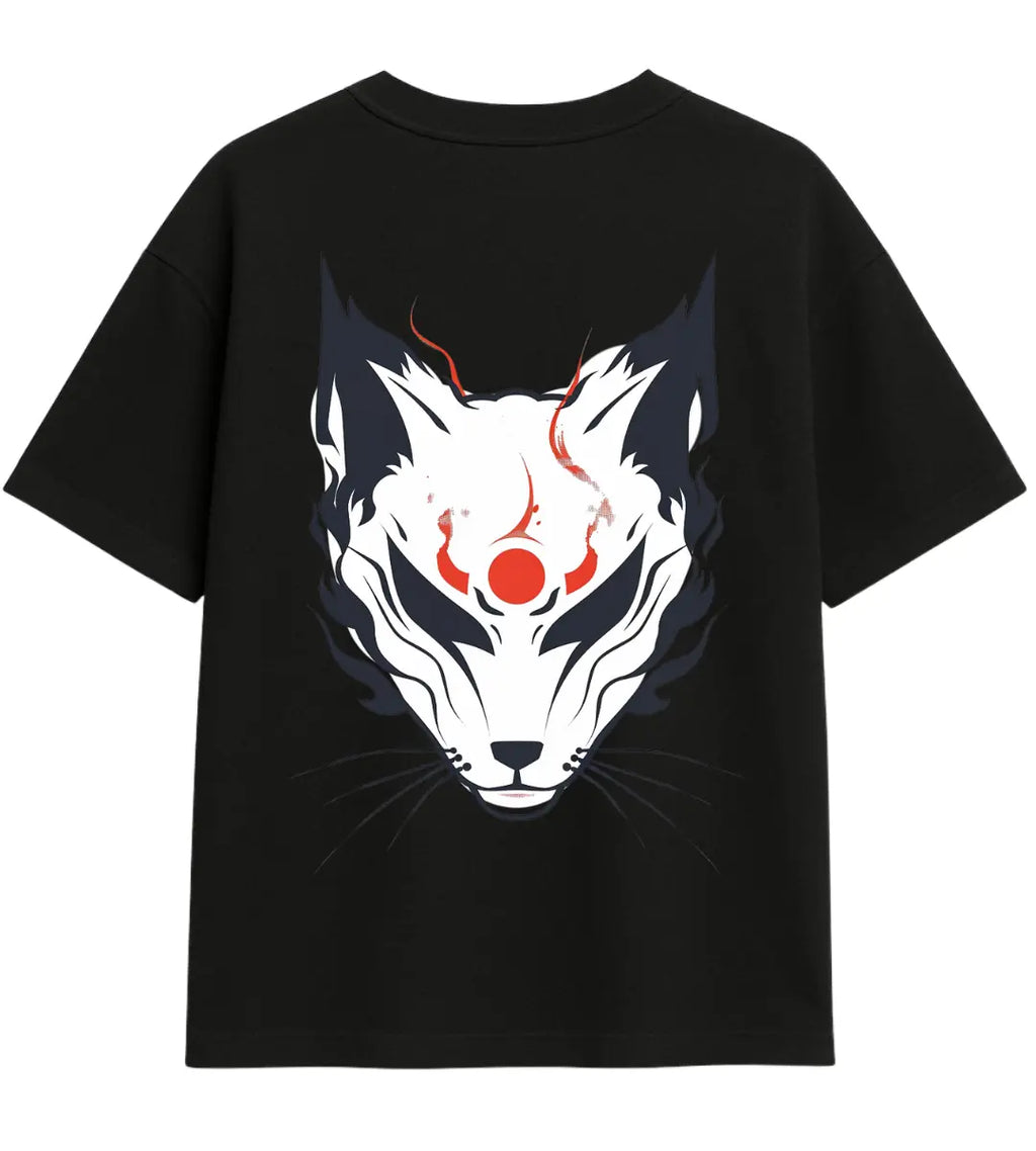 Shadow Moon Kitsune Oversize T-Shirt Lorinfo