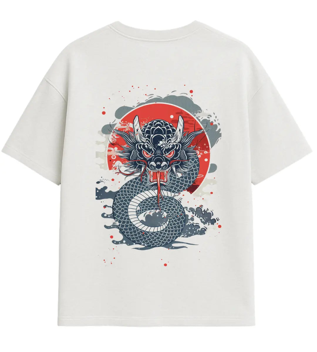 Samurai Serpent Dragon Oversize T-Shirt Lorinfo