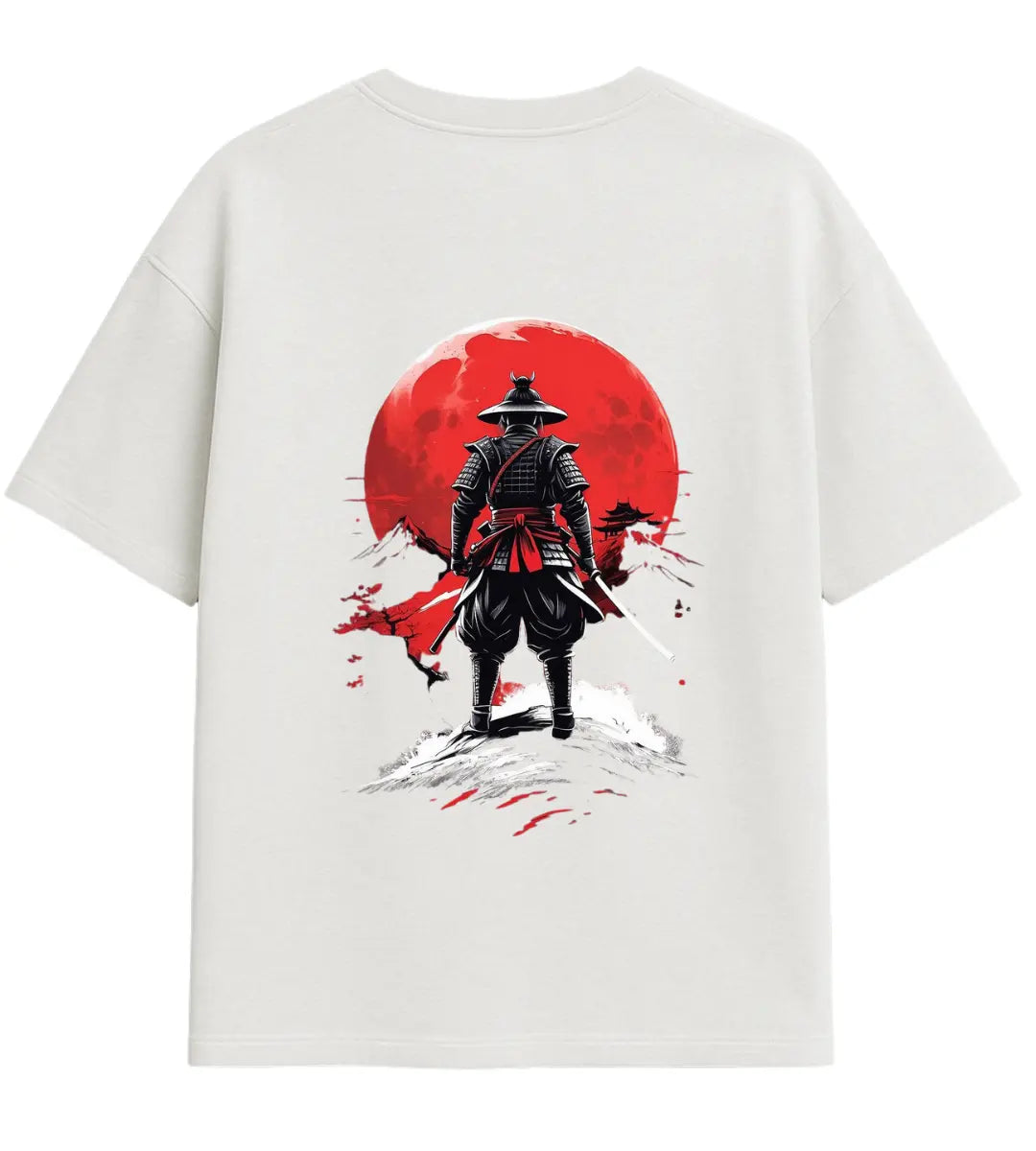 Crimson Samurai Oversize T-Shirt Lorinfo