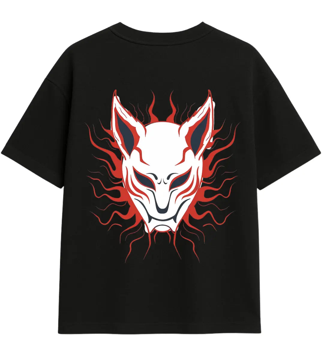 Solar Kitsune Mask Oversize T-Shirt Lorinfo
